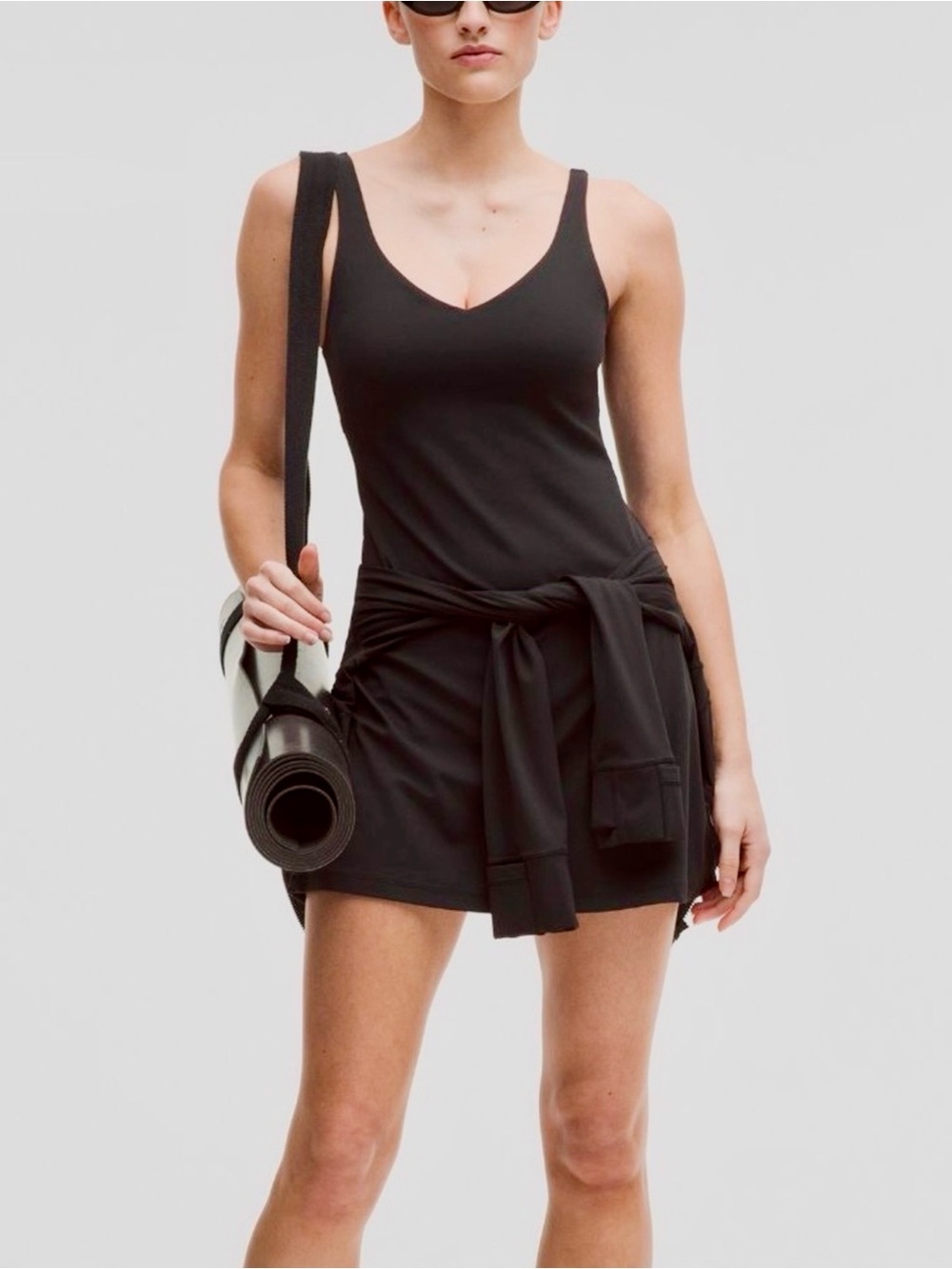 lululemon athletica Black Aline Dress with built in bra and shorts